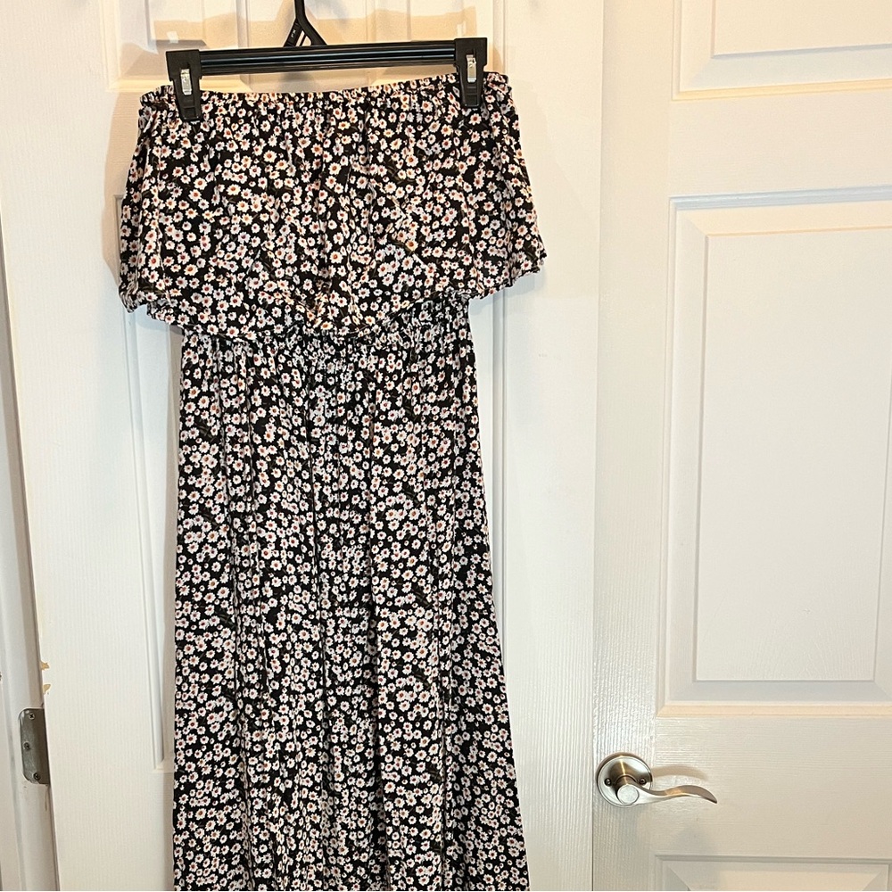 Floral Strapless Maxi Dress